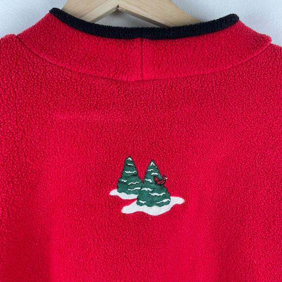 Vintage C&B Sport Fleece Winter Cabin Sweatshirt Christmas Sweater Red Mockneck - Picture 7 of 11